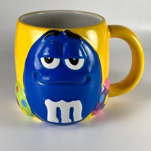 Vtg Mars Blue M&M Coffee Cup Mug Ceramic Oversized Galerie 2001 Souvenir